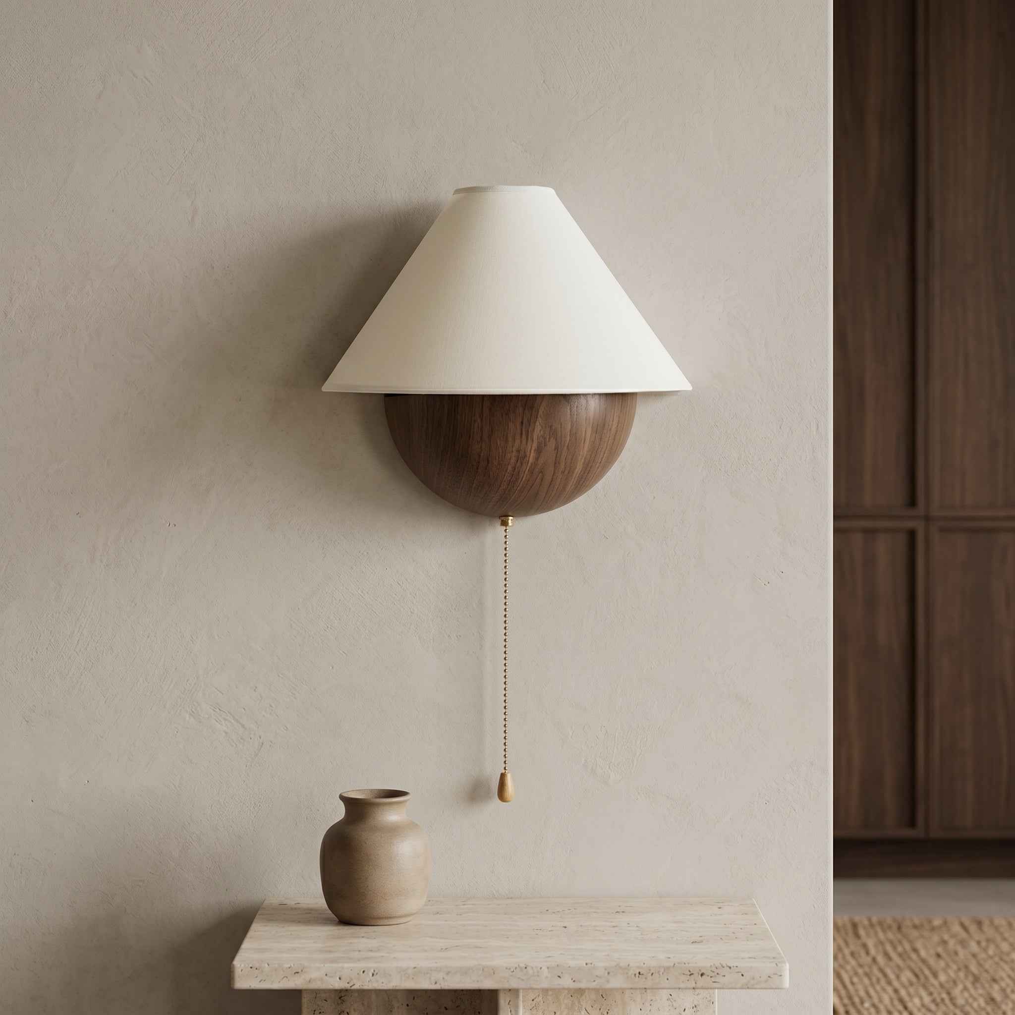 Lumen Iron Sphere Fabric Wall Sconce
