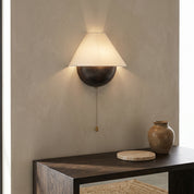 Lumen Iron Sphere Fabric Wall Sconce