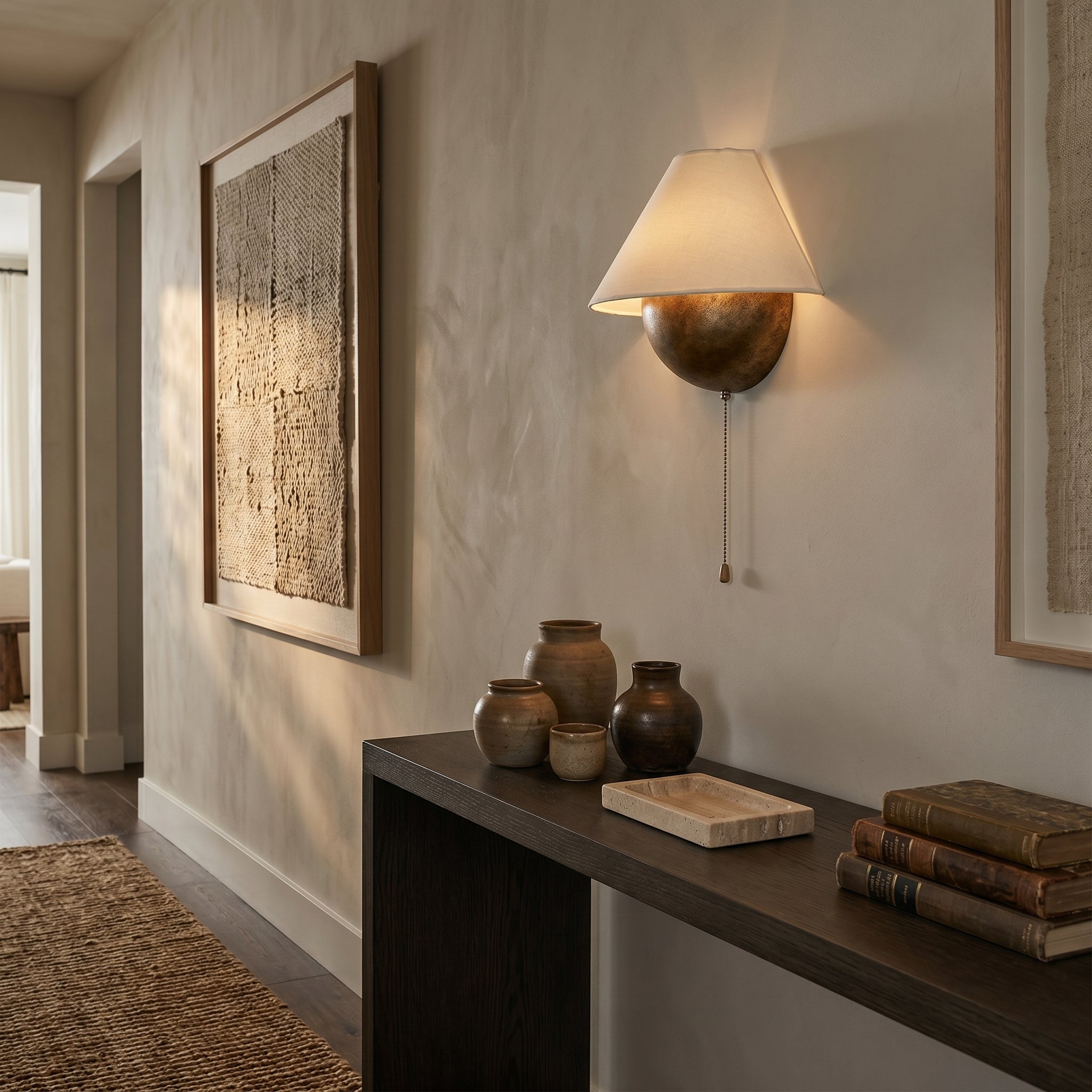 Lumen Iron Sphere Fabric Wall Sconce