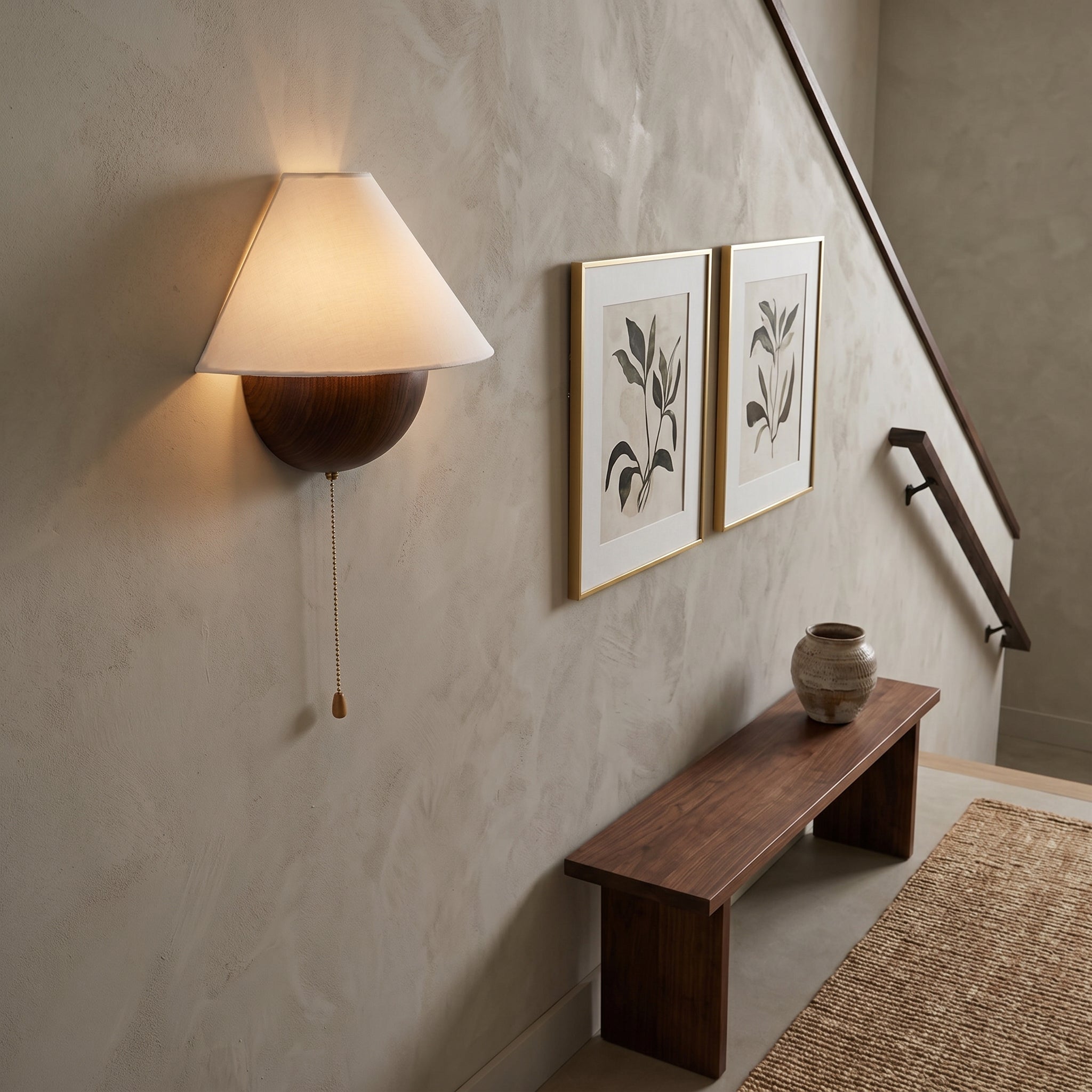 Lumen Iron Sphere Fabric Wall Sconce