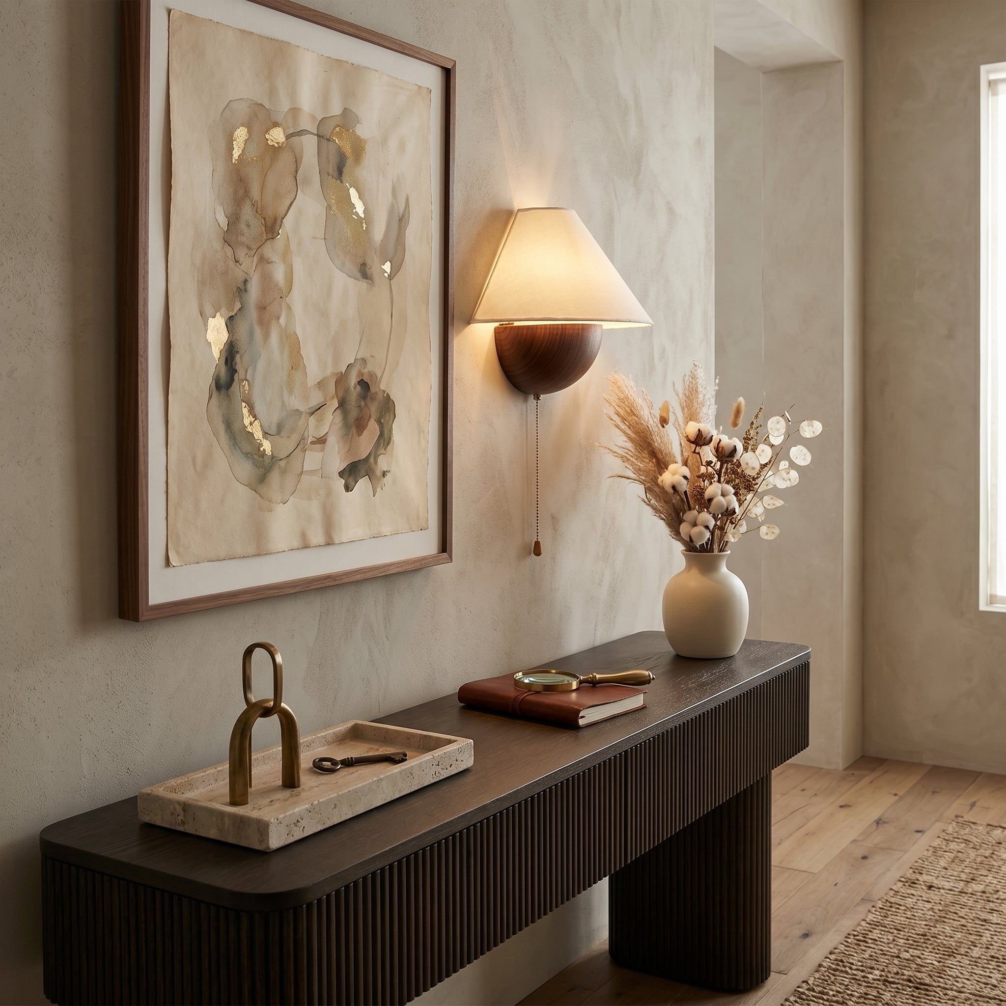 Lumen Iron Sphere Fabric Wall Sconce