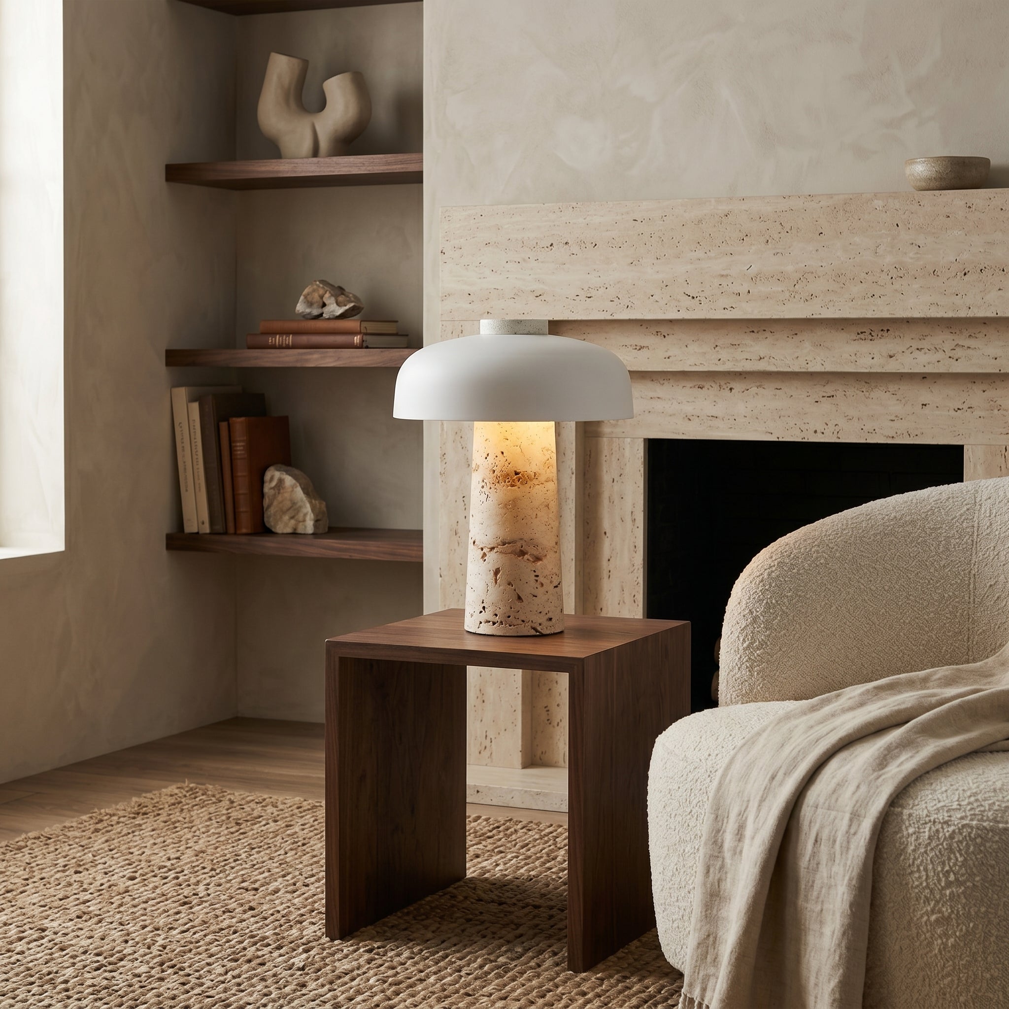 Lumen Danish Mushroom Cave Stone Table Lamp