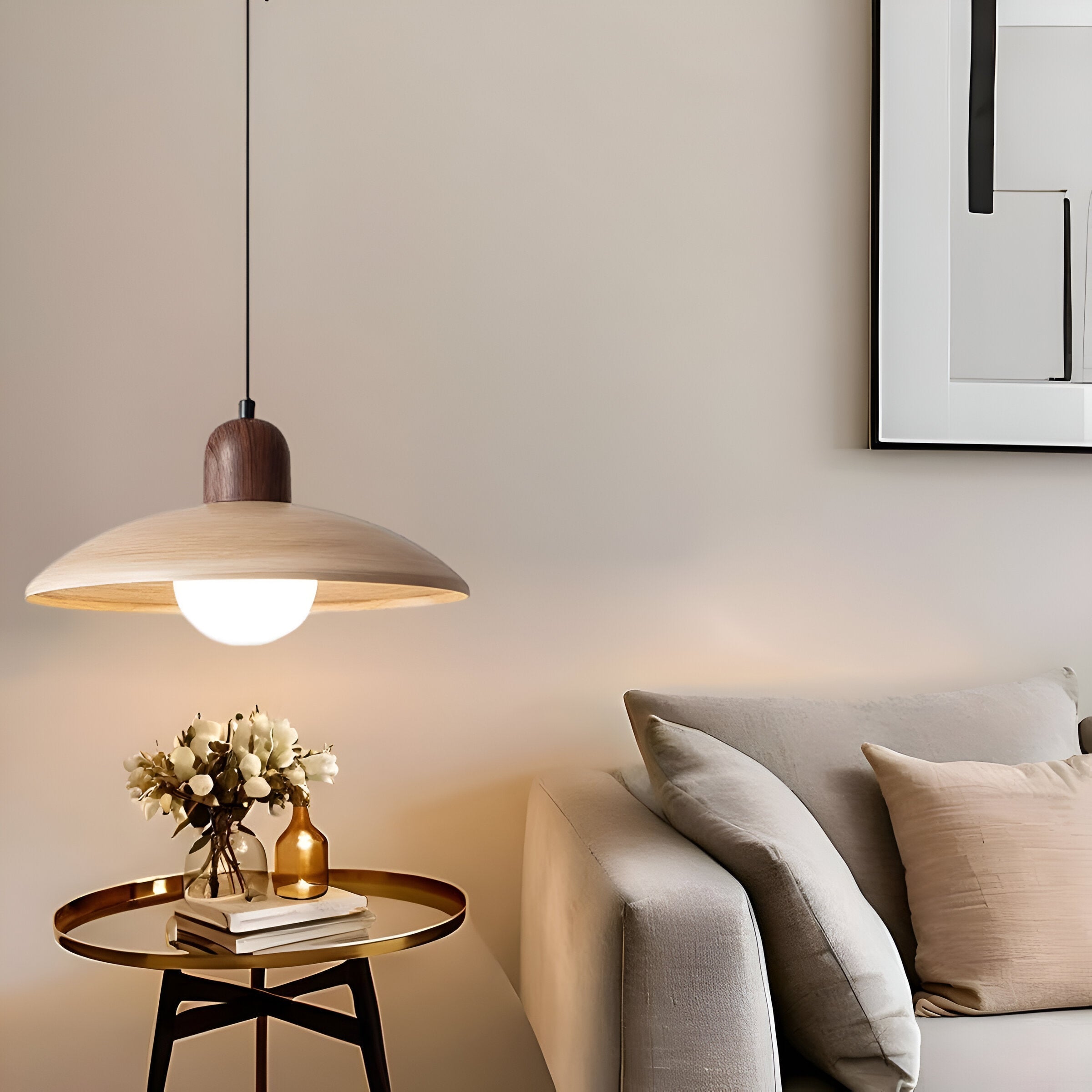 Lumen Wabi Sabi Walnut Pendant Light