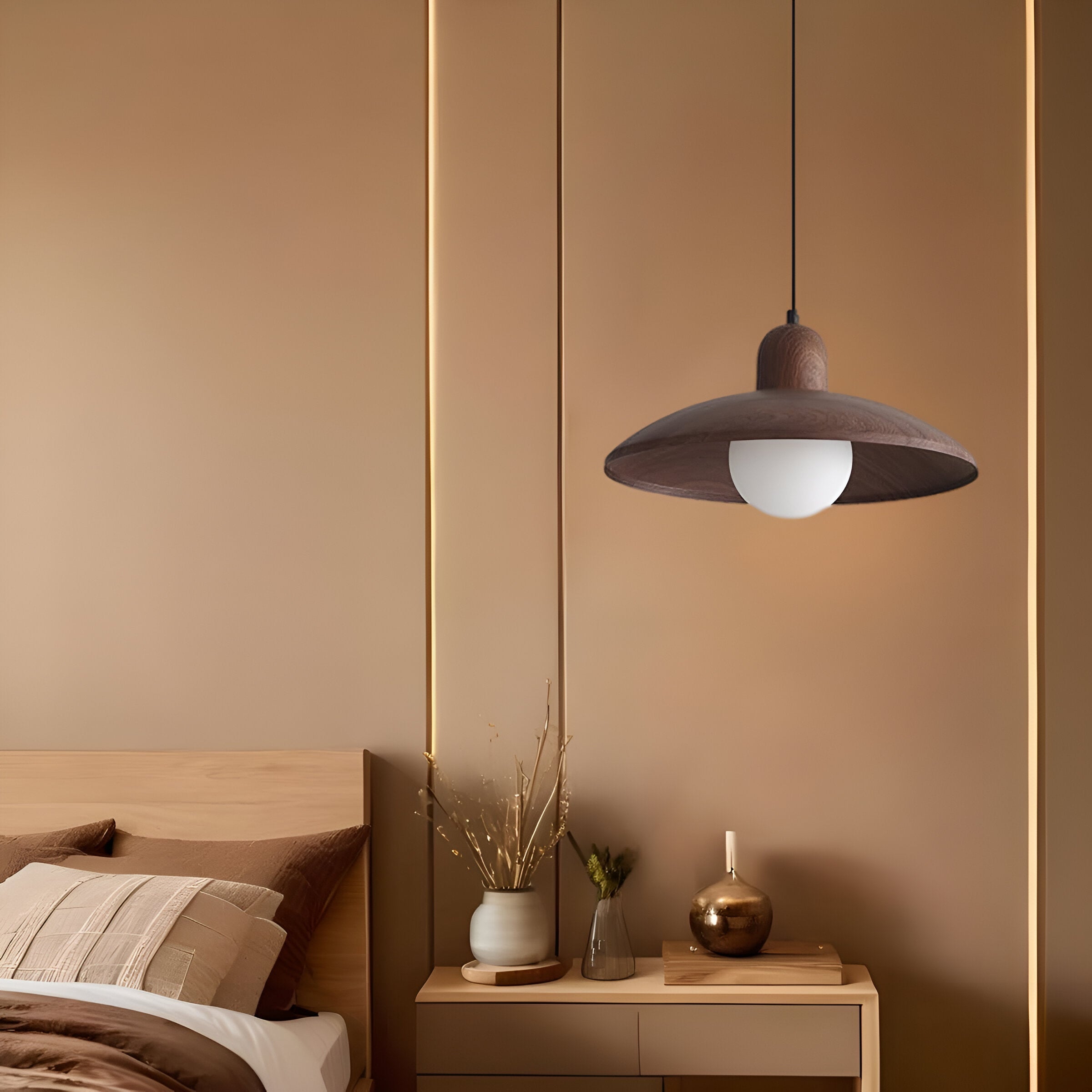 Lumen Wabi Sabi Walnut Pendant Light