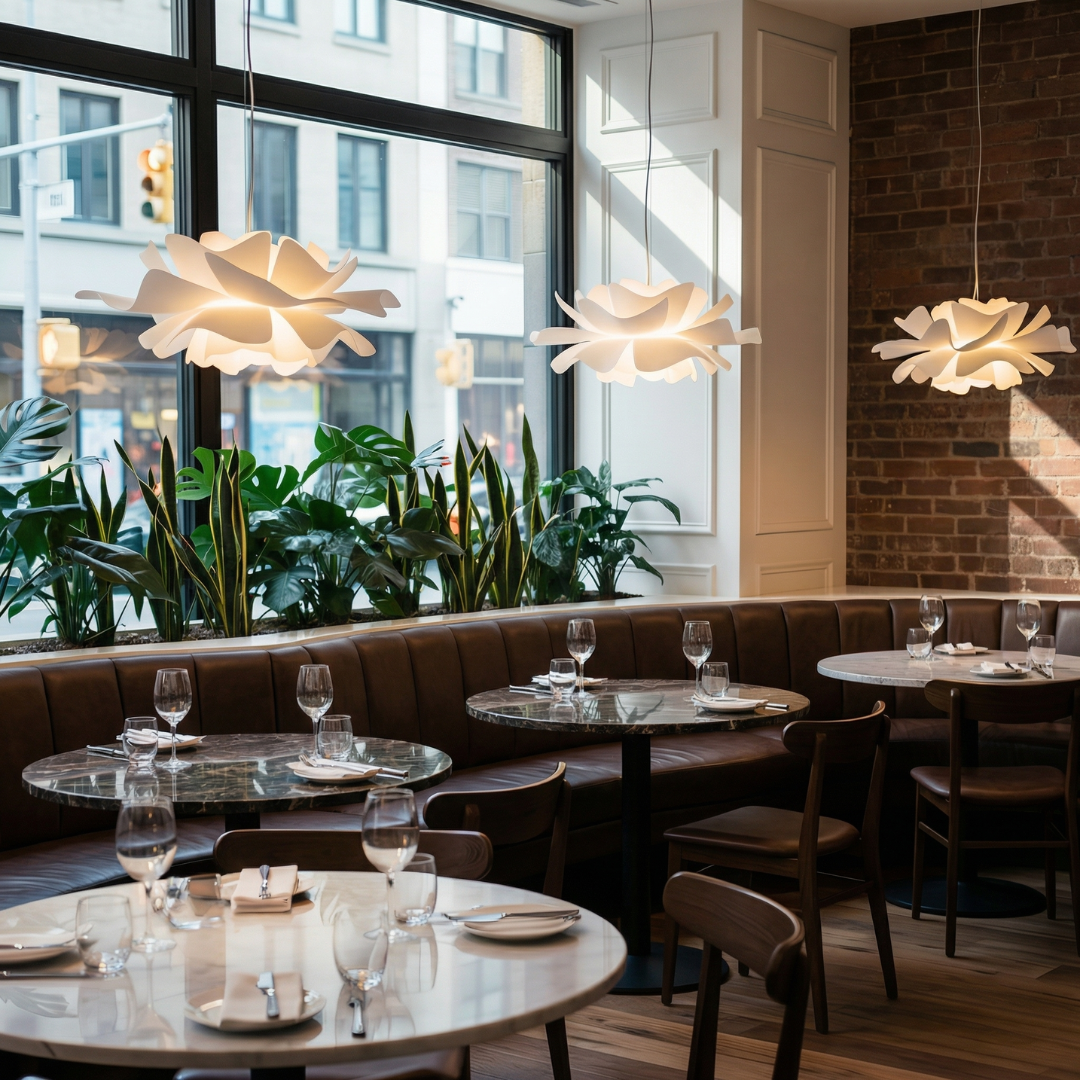 Lumen White Lotus Pendant Light