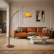 Lumen Walnut Arc Floor Lamp