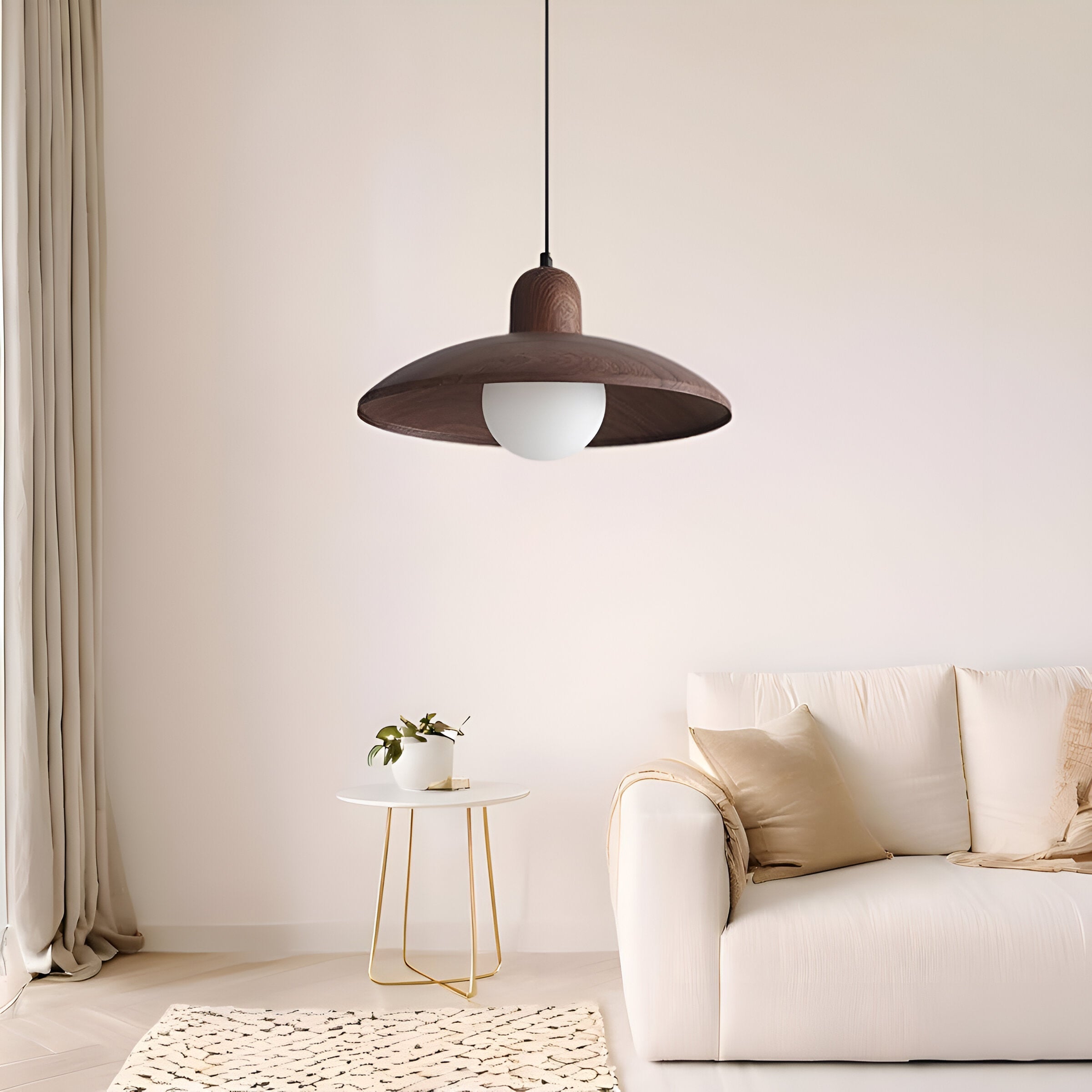 Lumen Wabi Sabi Walnut Pendant Light