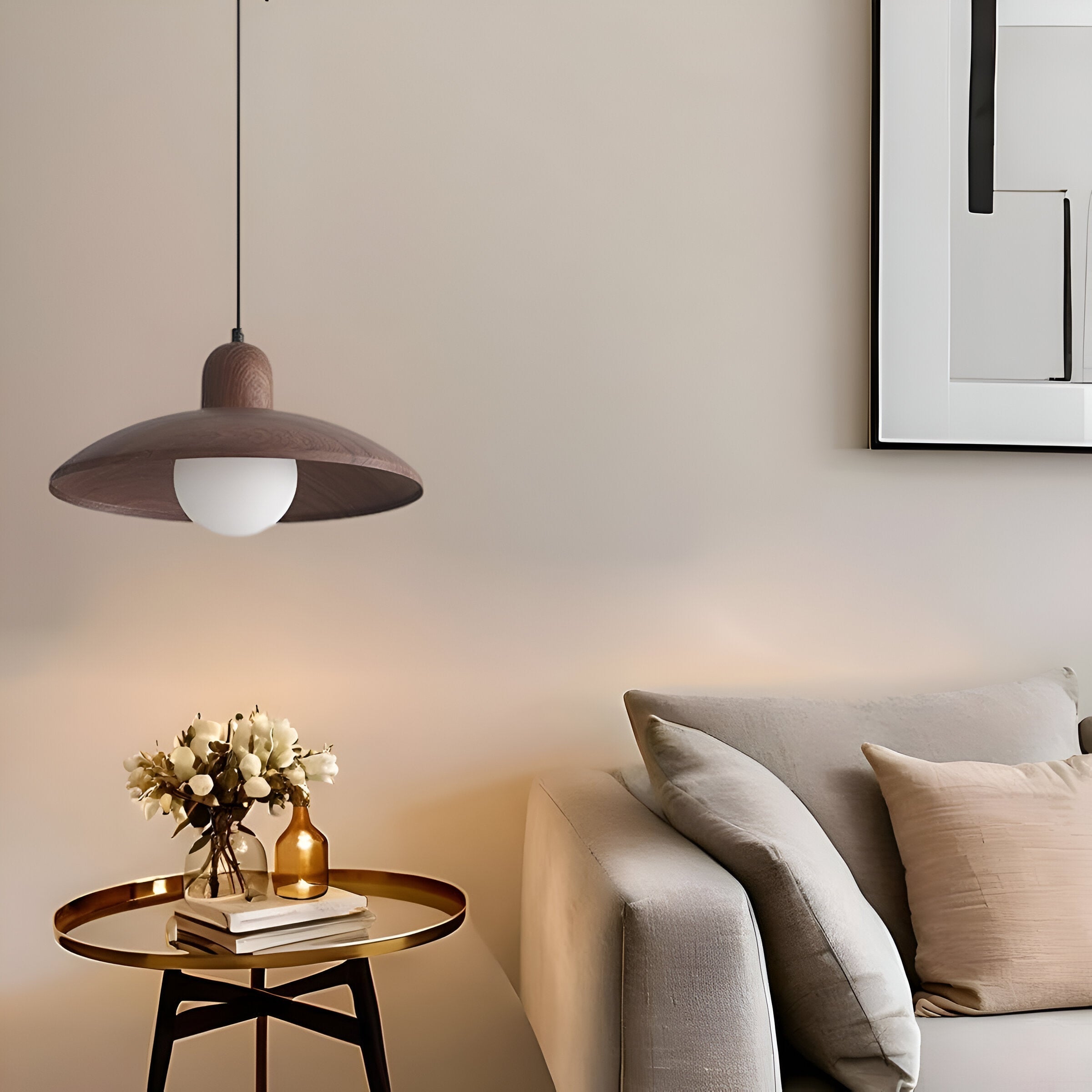 Lumen Wabi Sabi Walnut Pendant Light