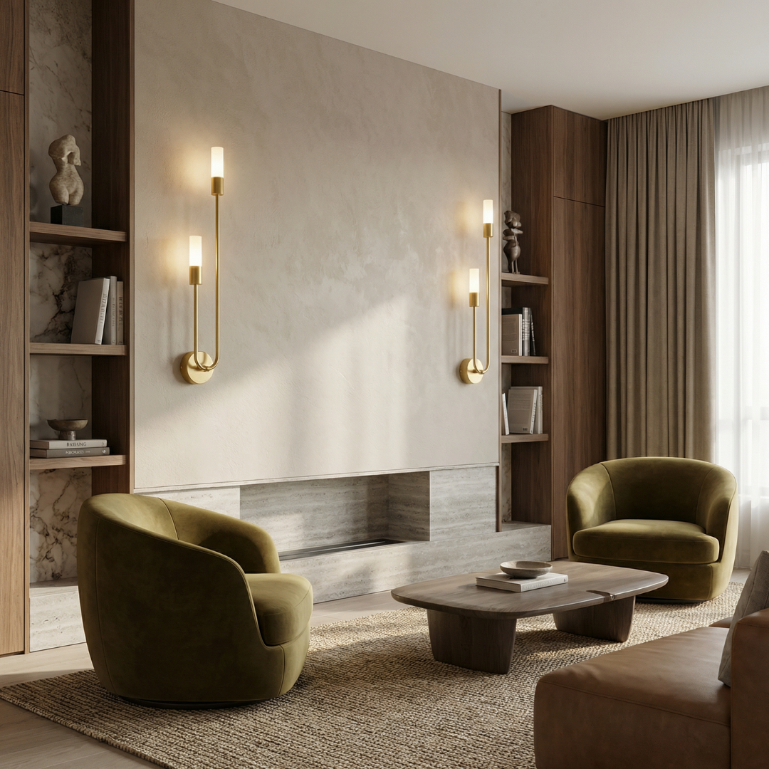 Lumen Meza Gold Wall Sconce Set