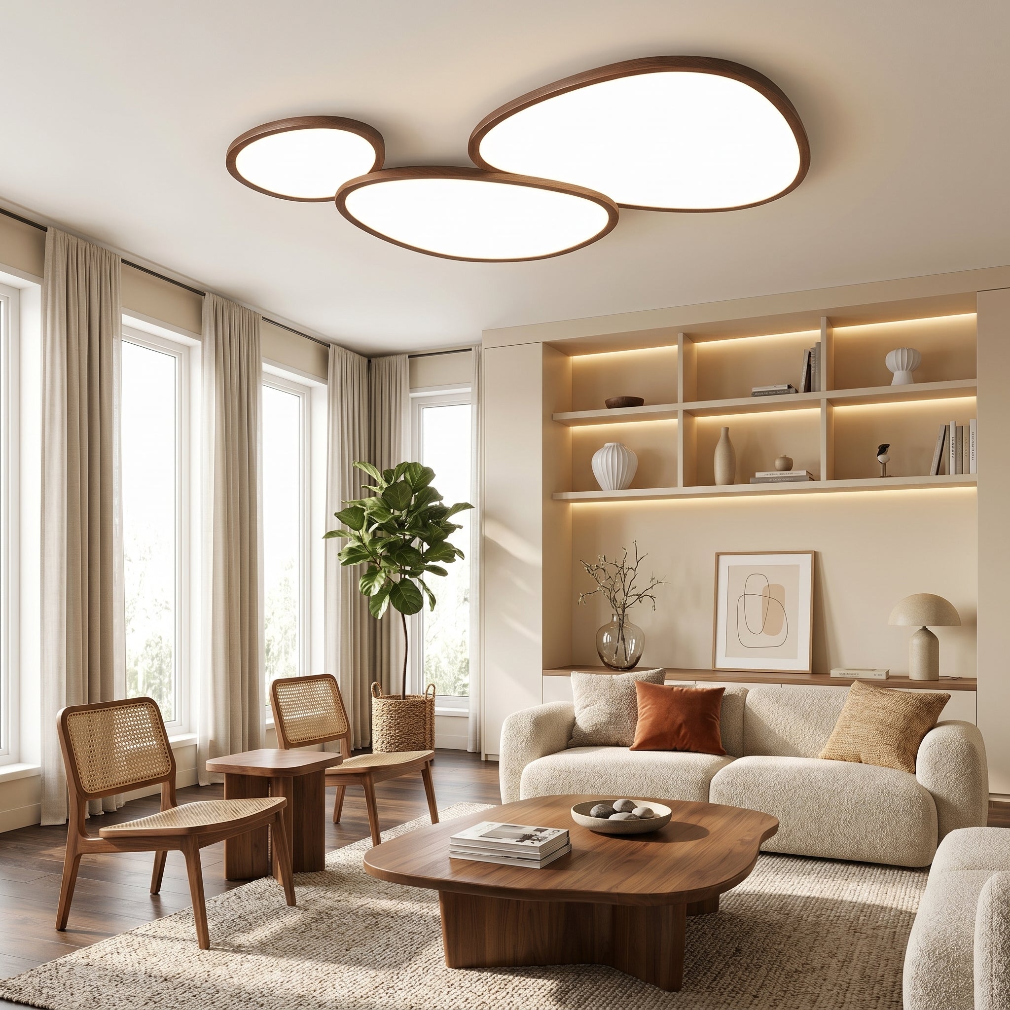 Lumen Ultra Thin Wooden Ceiling Light