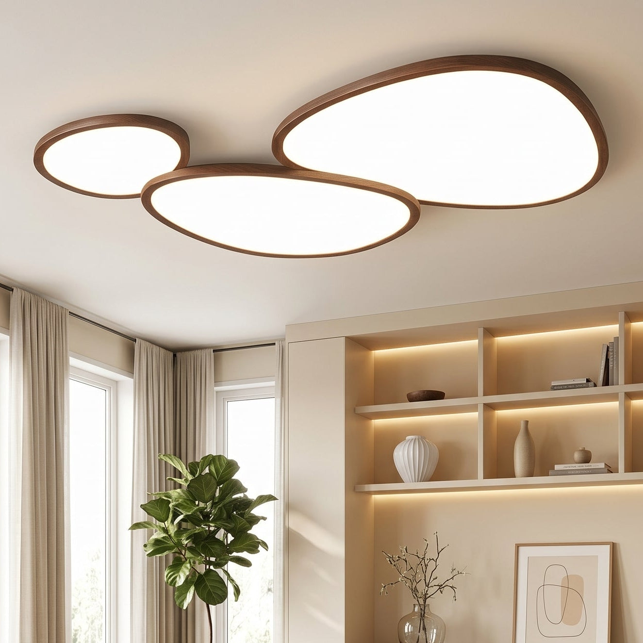 Lumen Ultra Thin Wooden Ceiling Light