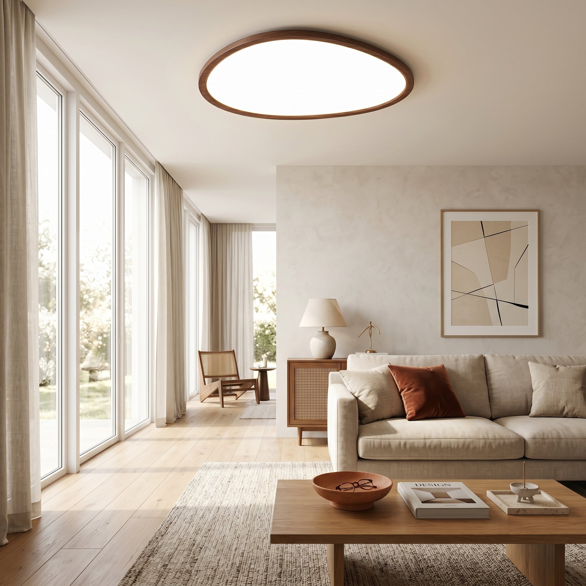 Lumen Ultra Thin Wooden Ceiling Light