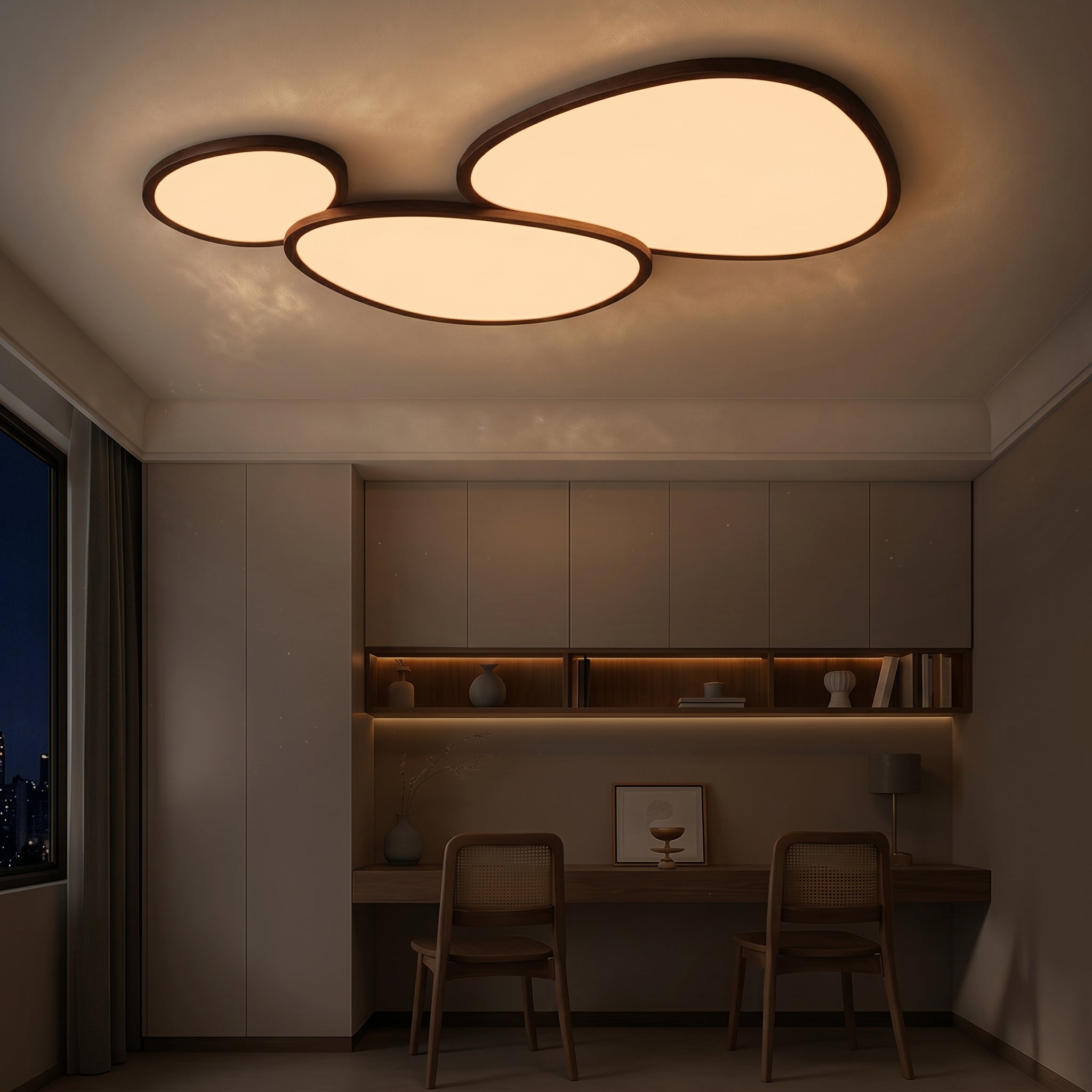 Lumen Ultra Thin Wooden Ceiling Light