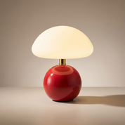 Lumen Cream Ceramic Mushroom Table Lamp