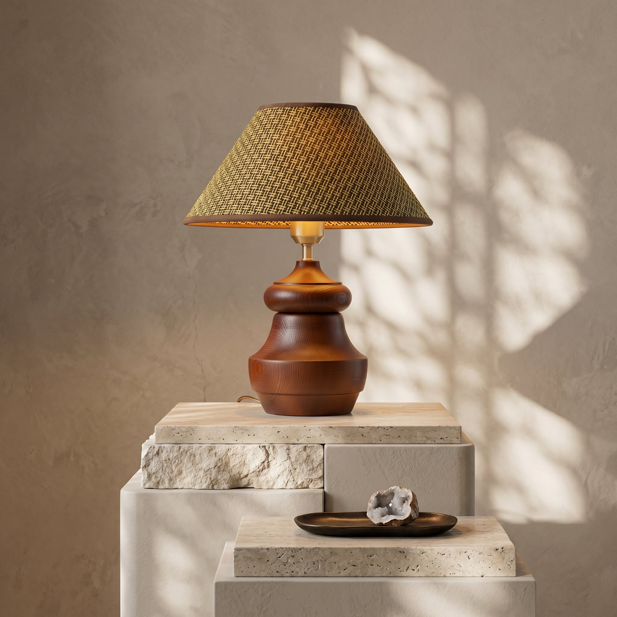 Lumen Plaid Shade Table Lamp