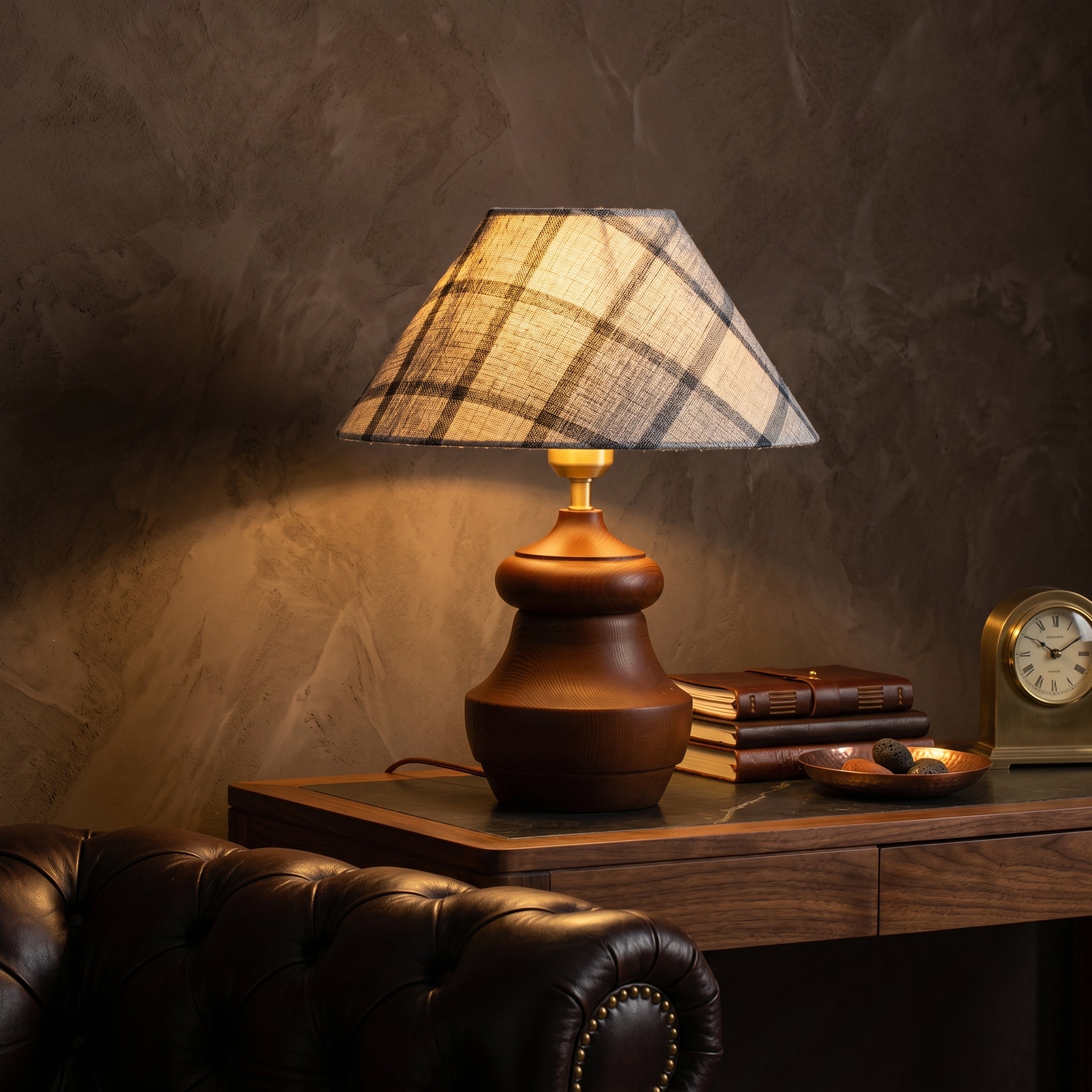 Lumen Plaid Shade Table Lamp