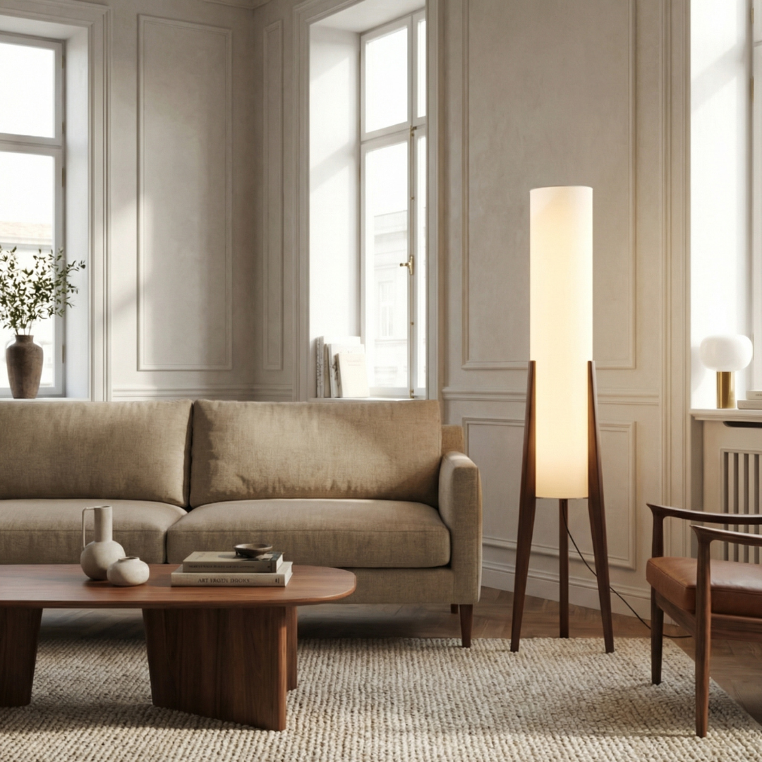 Lumen Walnut Nordic Floor Lamp