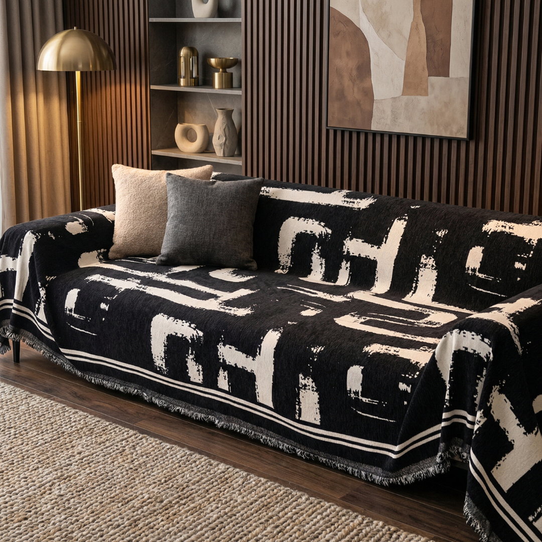 Drapée Monochrome Chic Sofa Cover