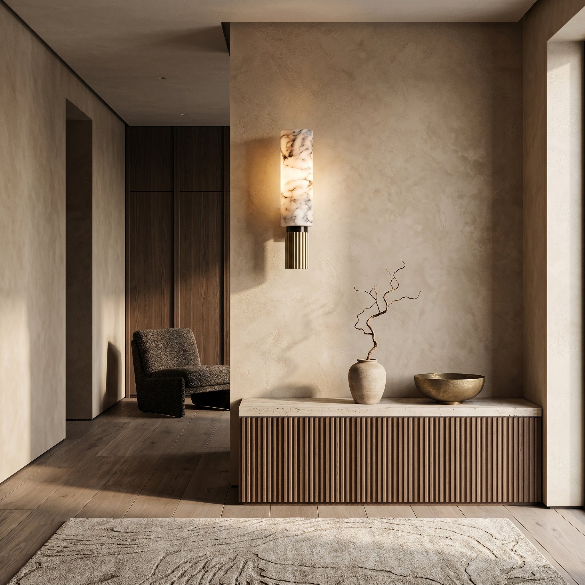 Lumen Copper Stone Wall Light