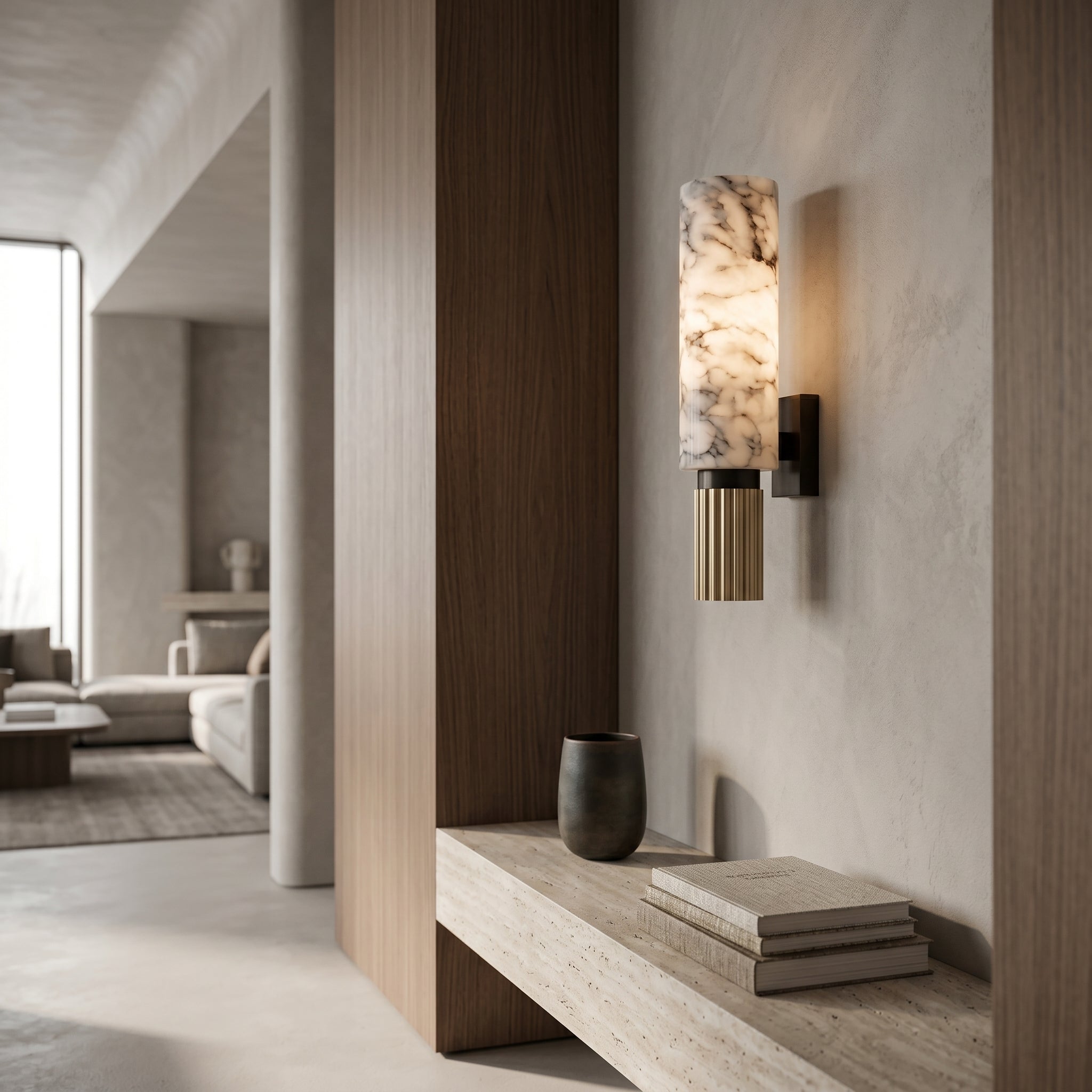 Lumen Copper Stone Wall Light