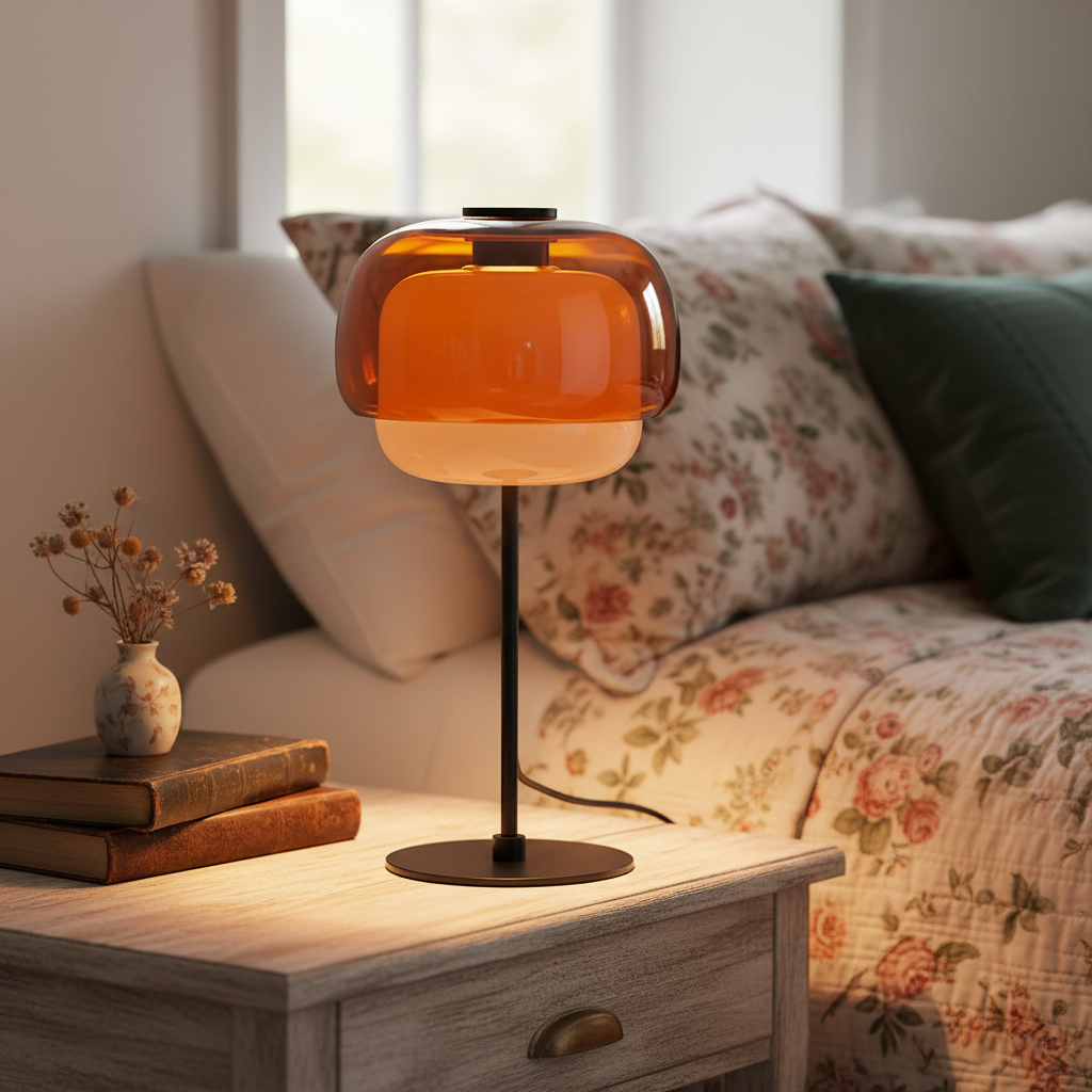 Lumen Sanae Double Dome Glass Table Lamp