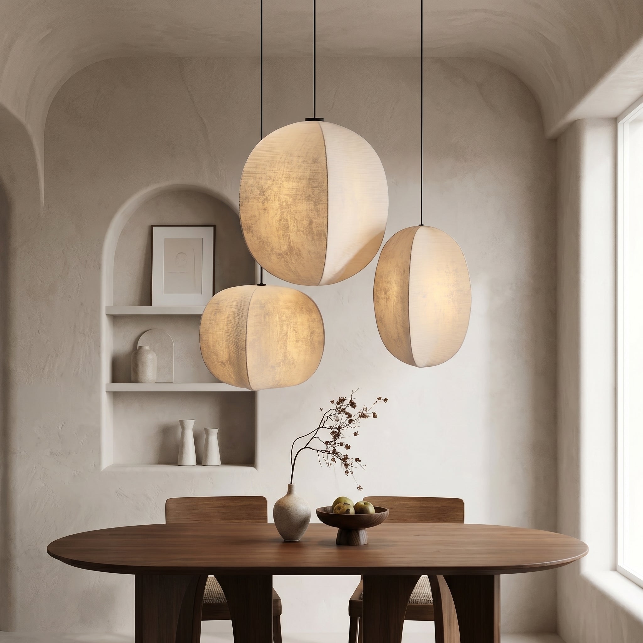 Lumen Kumo Linen Pendant Light