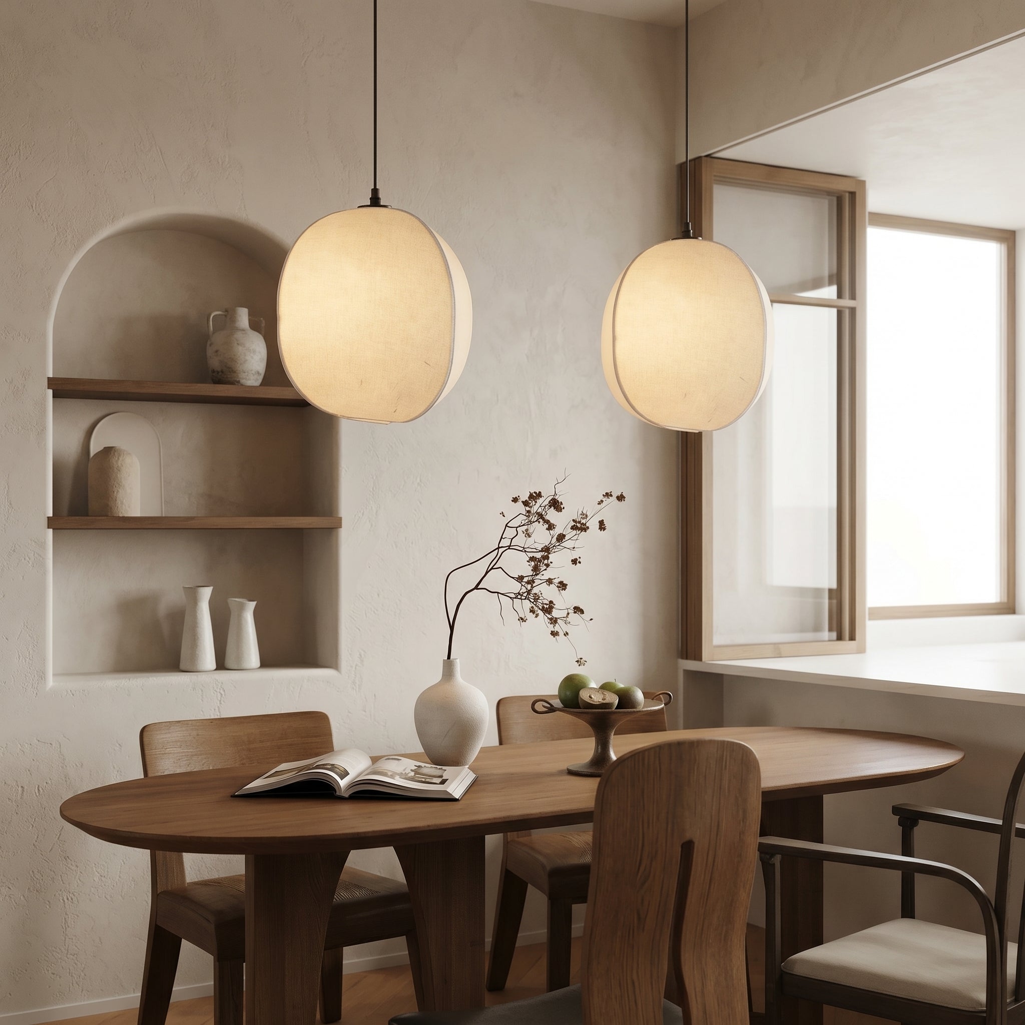 Lumen Kumo Linen Pendant Light