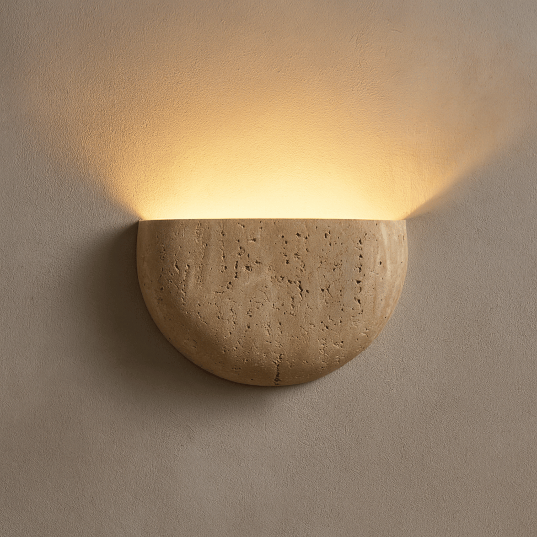 Lumen Travertine Stone Wall Lamp