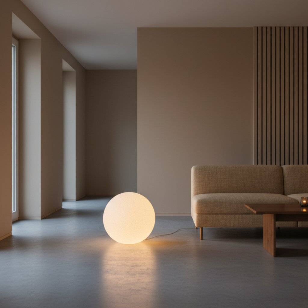 Lumen Resin Globe Floor Lamp