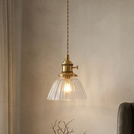 Lumen Mini Brass Glass Pendant