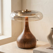 Lumen Sculpted Wood Table Lamp