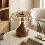 Lumen Sculpted Wood Table Lamp