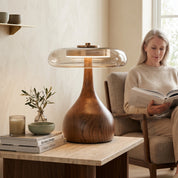 Lumen Sculpted Wood Table Lamp