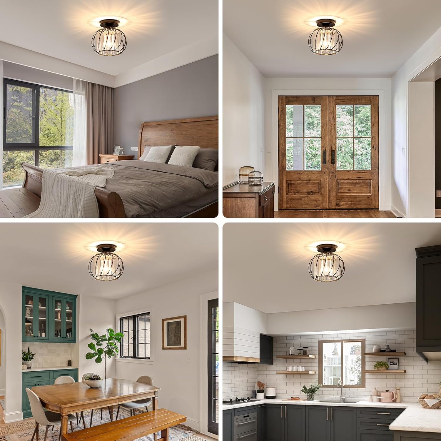 Lumen Black Luxury Glass Ceiling Light