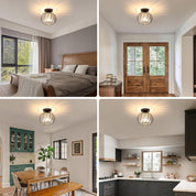 Lumen Black Luxury Glass Ceiling Light