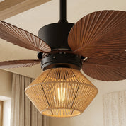Lumen Faceted Woven Ceiling Fan