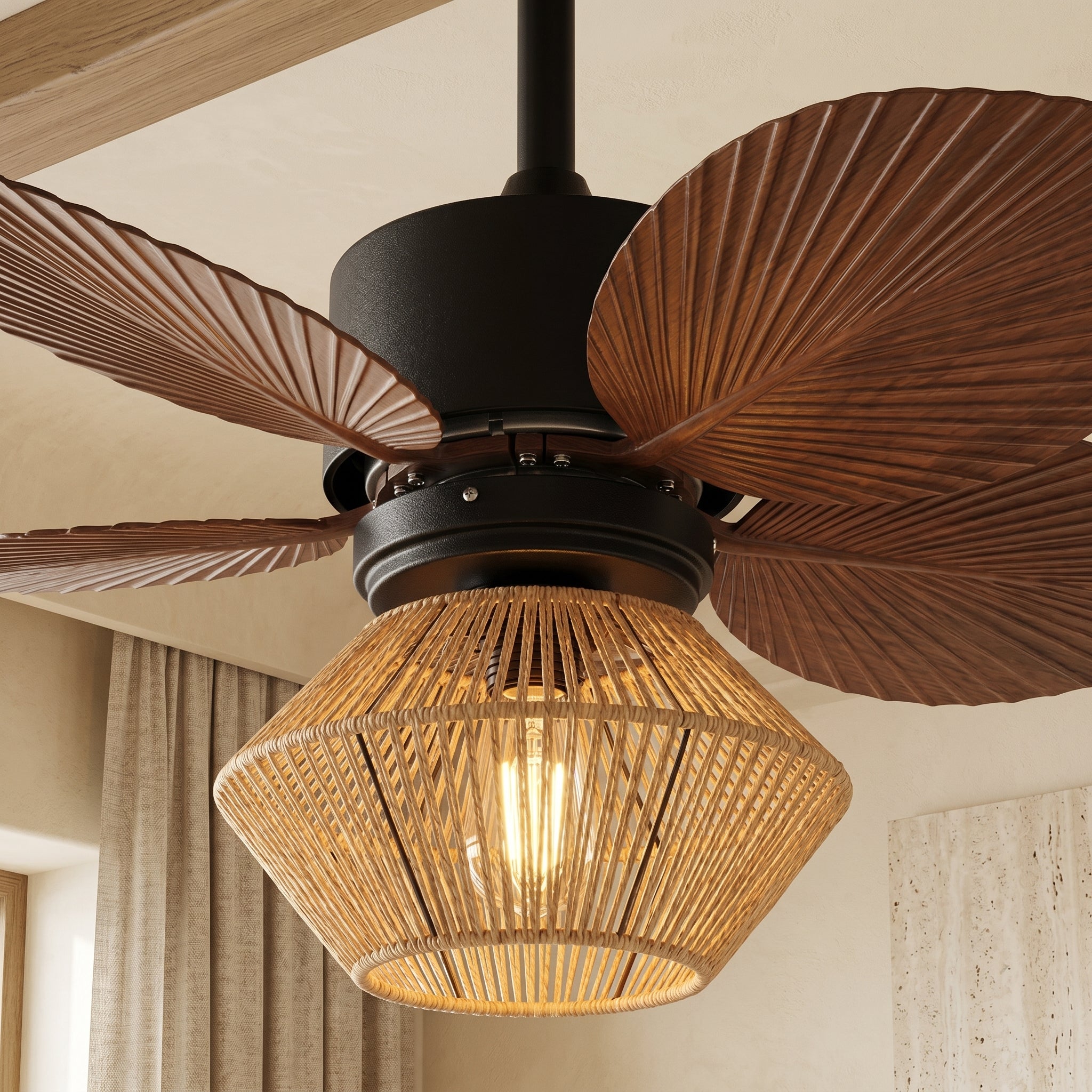 Lumen Faceted Woven Ceiling Fan