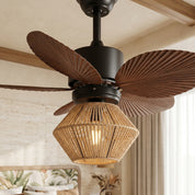 Lumen Faceted Woven Ceiling Fan