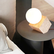 Lumen Stone Cube Orb Table Lamp