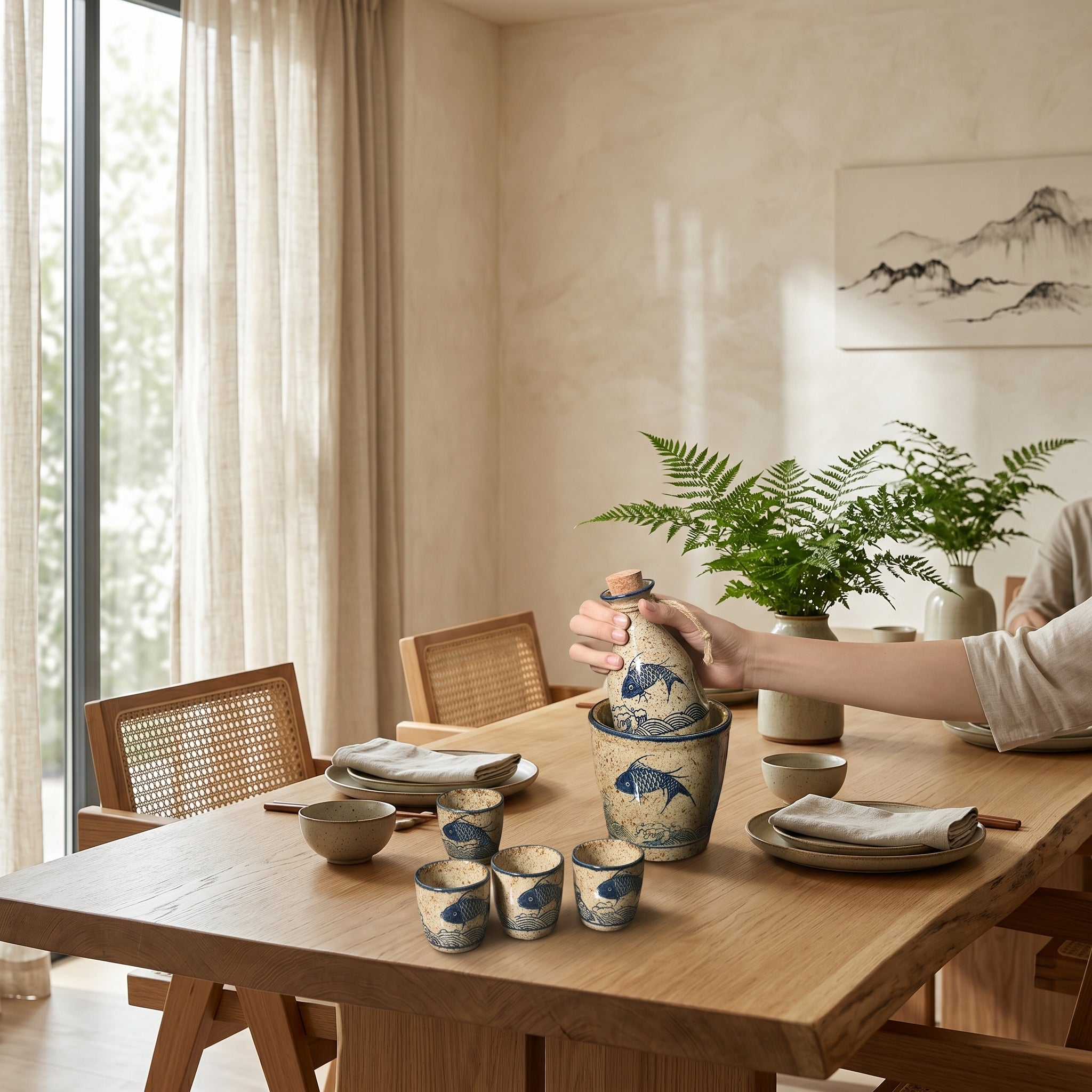 Kurohana Ceramic Sake Set