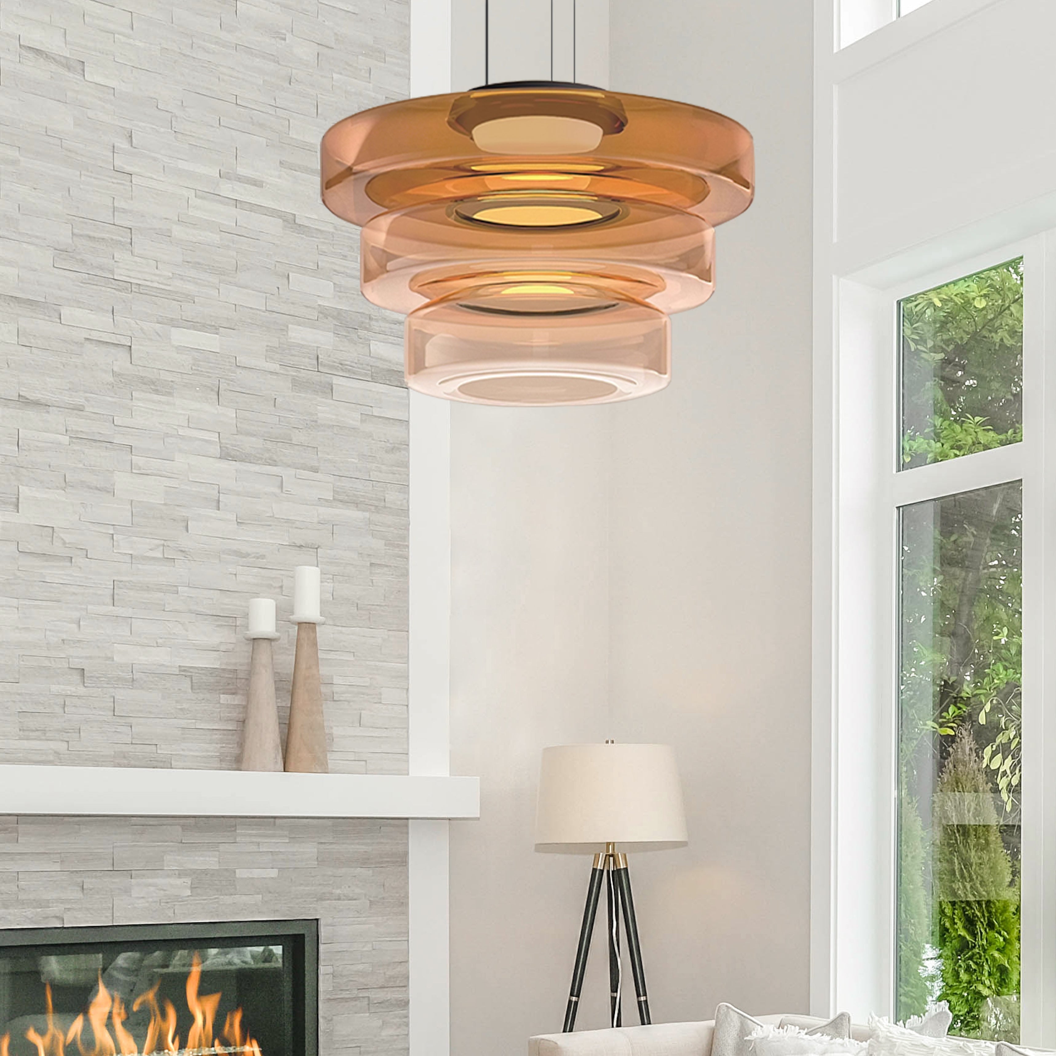 Lumen Carla Bauhaus Glass Pendant Light