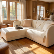 Drapée Linen Sofa Cover for Pets, Sectional Sofa Cover