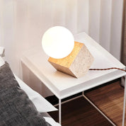Lumen Stone Cube Orb Table Lamp