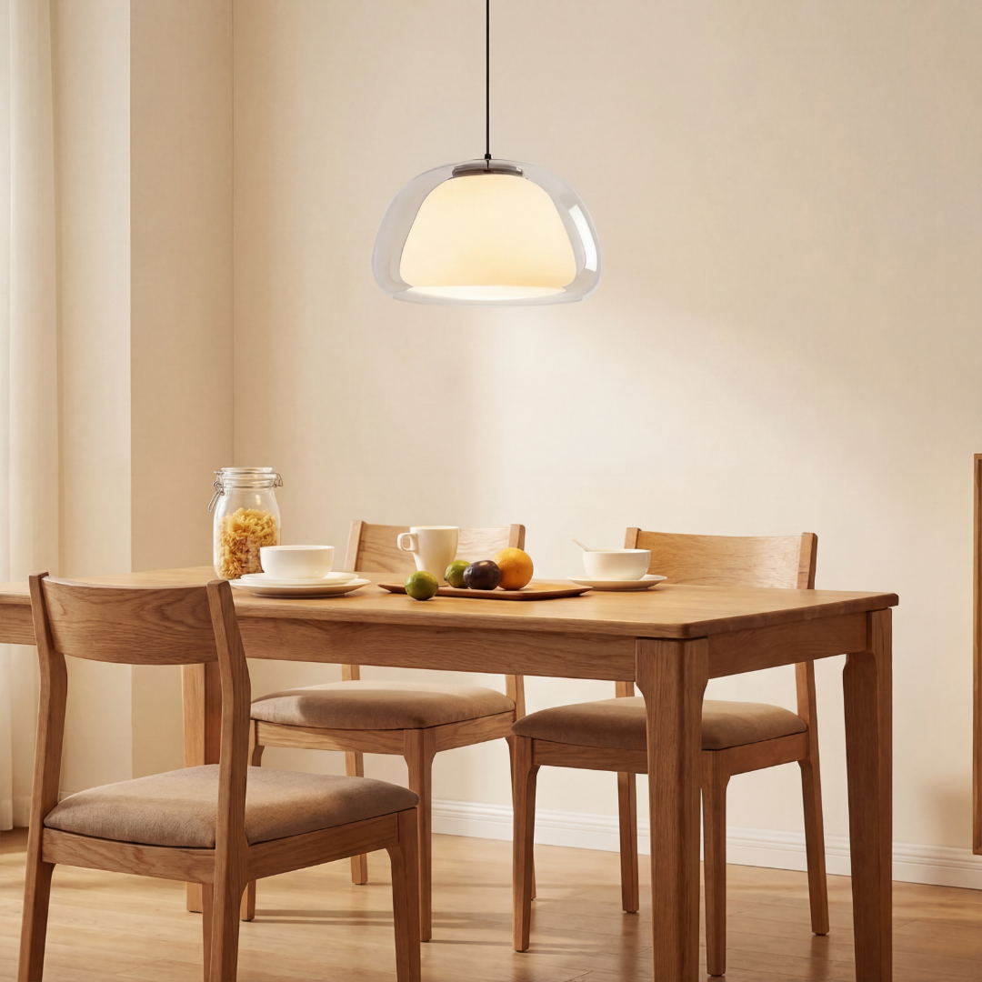 Lumen Milk Glass Jelly Pendant Light