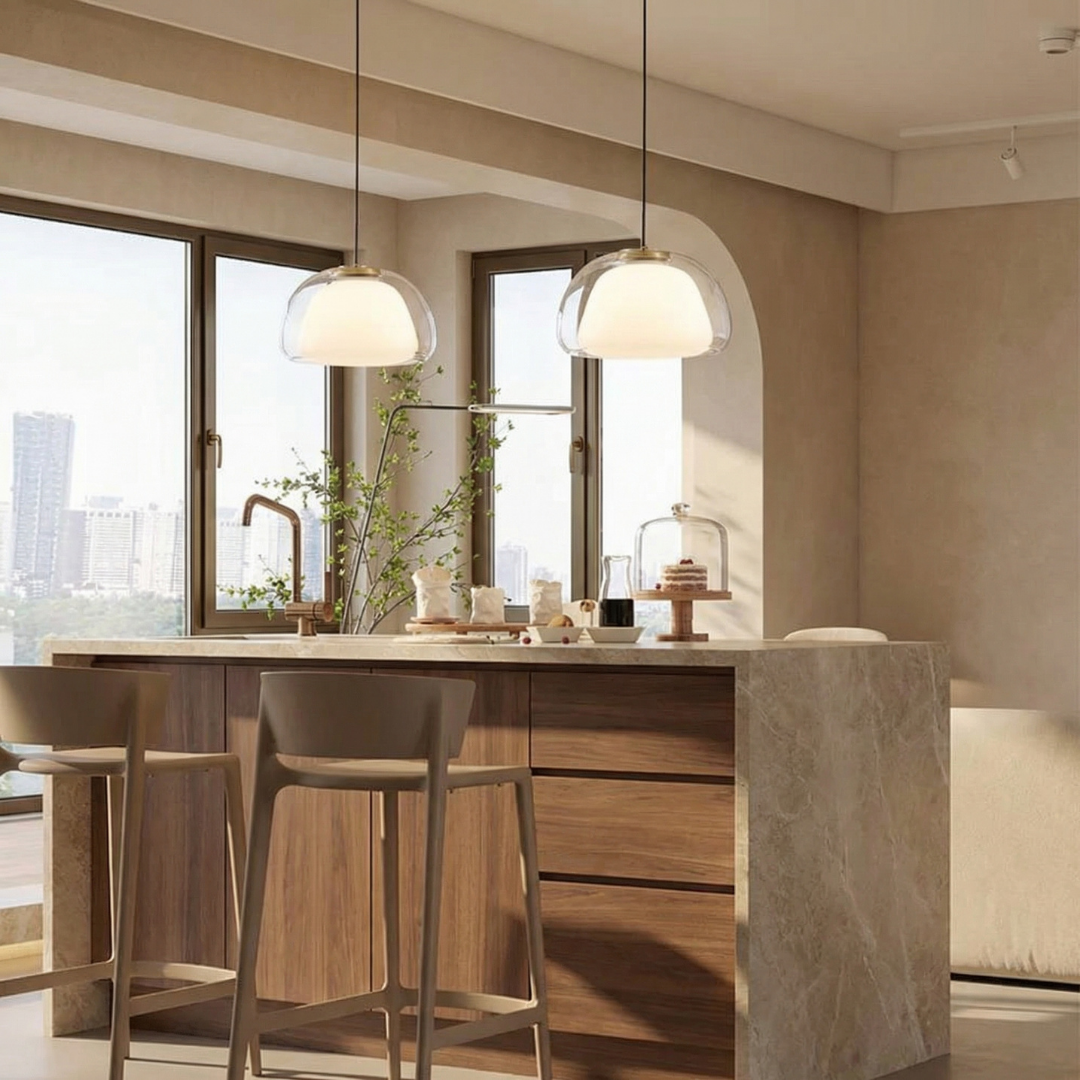 Lumen Milk Glass Jelly Pendant Light