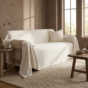 Drapée Plush Neutral Sofa Cover