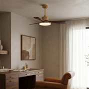 Lumen Brass Stem Wood Fan
