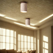 Lumen Travertine Flush Mount