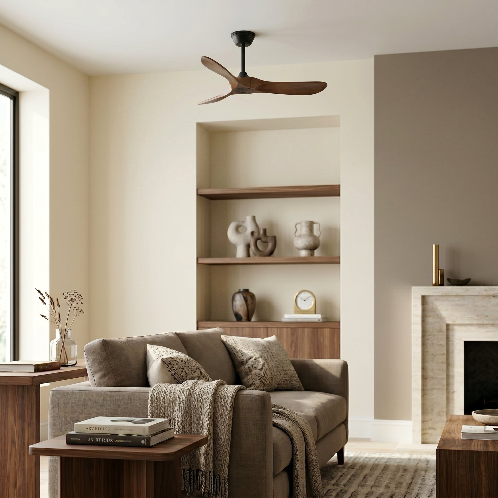 Lumen Curved Wood Blade Fan