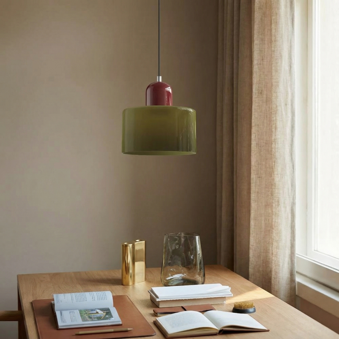 Lumen Bauhaus Round Glass Pendant Light
